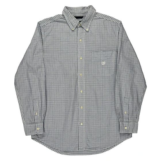 Chaps Ralph Lauren Checked Shirt - Medium White Cotton