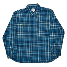  Relaxed Fit Carhartt Checked Flannel Shirt - 2XL Blue Cotton