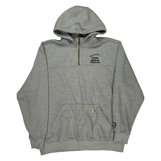 Aviation Service Inc. Carhartt Graphic Hoodie - 2XL Grey Cotton Blend