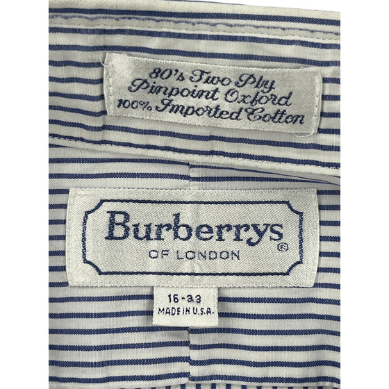 Burberrys Striped Shirt - Large - Blue Cotton