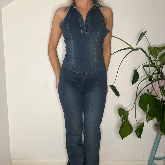 Vintage blue Che Denim Jumpsuit - womens medium