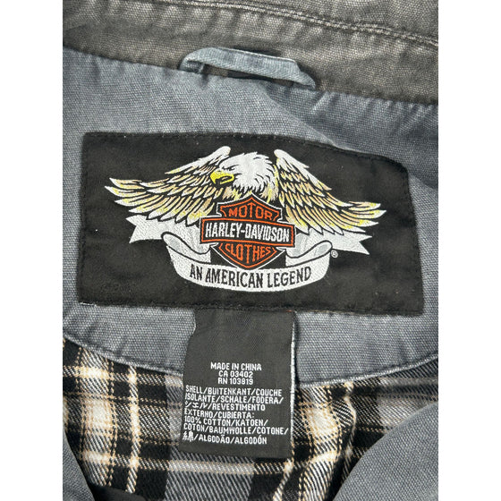 Harley Davidson Denim Jacket - Medium - Grey Cotton