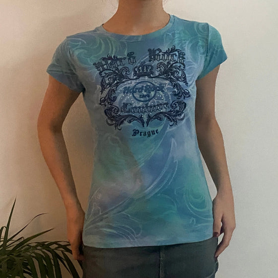 Vintage blue Prague Hard Rock Couture T-Shirt - womens large