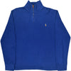 Polo Ralph Lauren Estate Rib 1/4 Zip Sweater - Medium - Blue Cotton