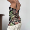 Vintage multicoloured Red Rose Cami Top - womens small