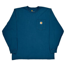  Pocket Carhartt Long Sleeve T-Shirt - Large Blue Cotton