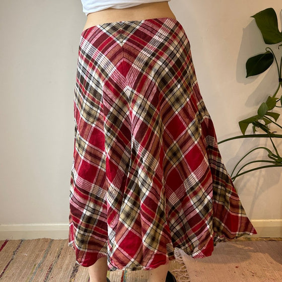 Vintage red Jones New York Midi Skirt - womens 30" waist