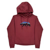 Bear Graphic Patagonia Hoodie - Small Burgundy Cotton Blend