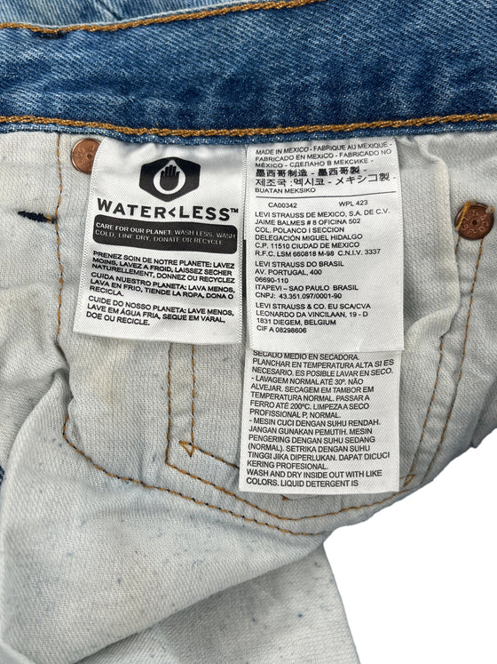 Levis 501 Distressed Jeans - W33 L32 - Blue Cotton