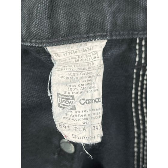 Carhartt Double Knee Trousers - 34W 30L - Black Cotton