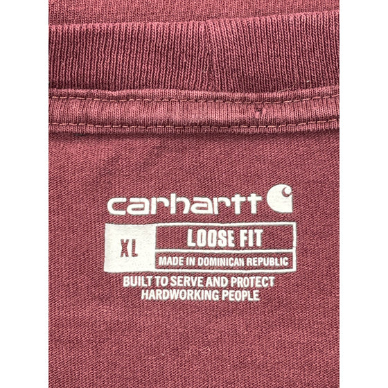 Carhartt Loose Fit Pocket T-Shirt - XL - Burgundy Cotton