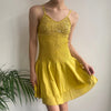 Vintage yellow Unbranded Mini Dress - womens small