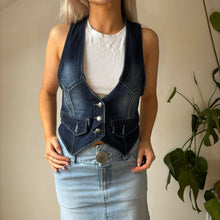  Vintage blue Unbranded Denim Gilet - womens small