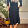 Vintage navy Sisley Midi Skirt - womens 29" waist