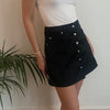 Vintage black Onyx Jeans Mini Skirt - womens 25" waist