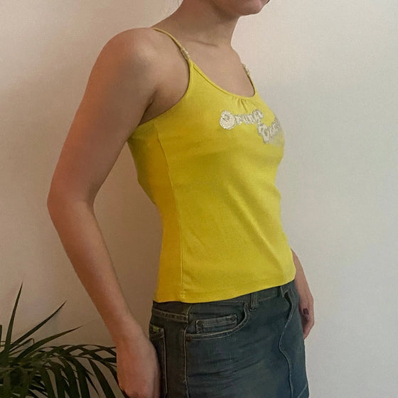 Vintage yellow Rebell Cami Top - womens small