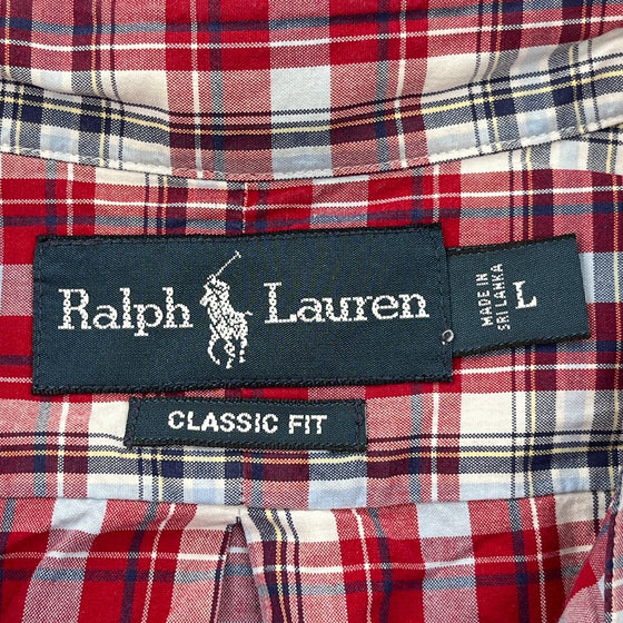 Ralph Lauren Checked Shirt - Large Red Cotton