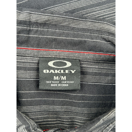 Oakley Striped Casual Shirt - Medium - Black Cotton