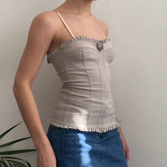 Vintage grey Artigli Top - womens x-small