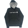 Carhartt Logo Hoodie - XS - Black Polyester Blend