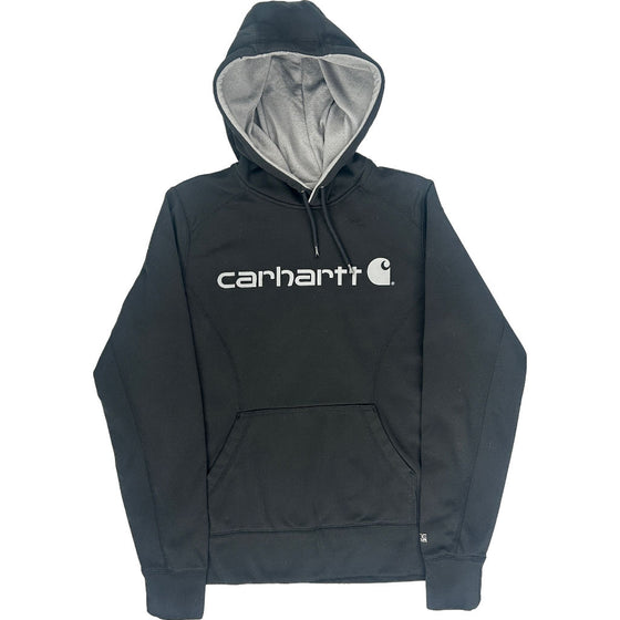 Carhartt Logo Hoodie - XS - Black Polyester Blend