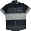 Oakley Striped Button-Up Short Sleeve Shirt - Small - Black Cotton