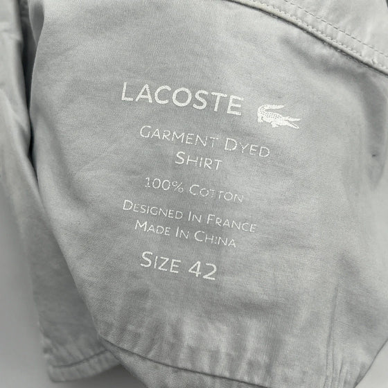 Lacoste Shirt - Large Grey Cotton