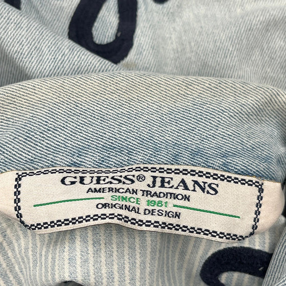 Los Angeles Guess Cropped Denim Jacket - No Size Light Wash Cotton