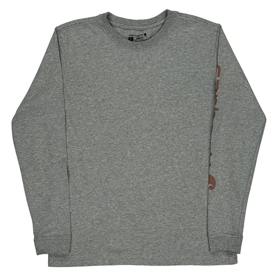 Carhartt Long Sleeve T-Shirt - Small Grey Cotton Blend