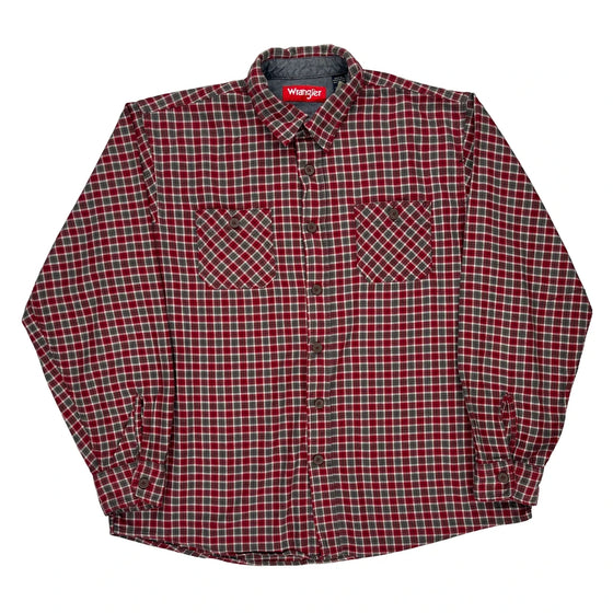 Wrangler Checked Shirt - XL Red Cotton