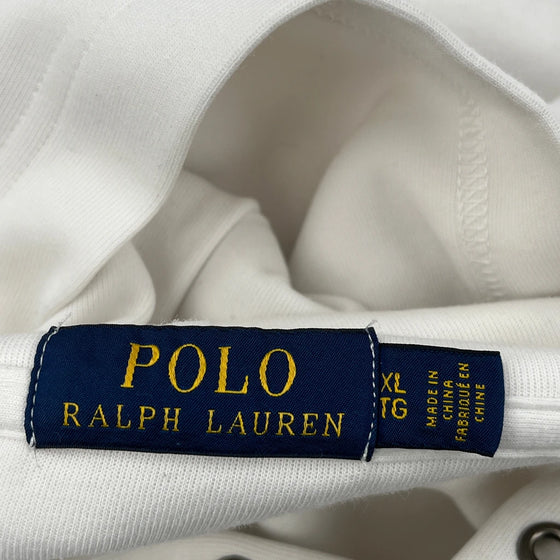 Spellout Ralph Lauren Graphic Hoodie - XL White Cotton