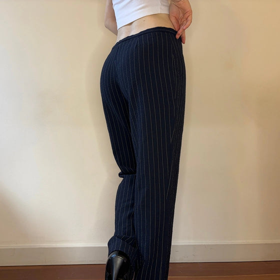 Vintage navy Cheap & Chic Moschino Trousers - womens 28" waist