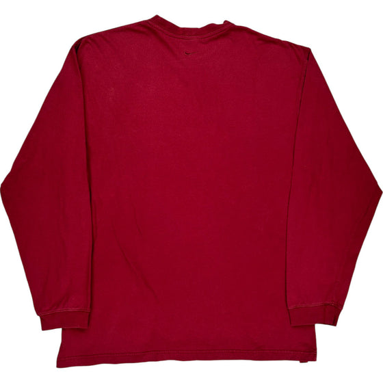 Nike Graphic Long Sleeve T-Shirt - XL - Red Cotton