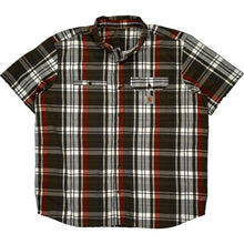  Carhartt Plaid Short Sleeve Shirt - 2XL - Brown Polyester Cotton