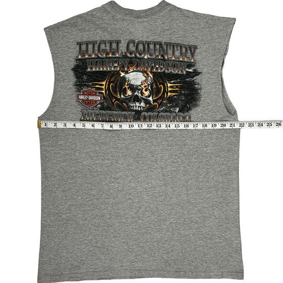 Harley Davidson Graphic Vest - Large - Grey Cotton