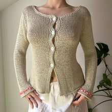  Vintage beige Key Sport Cardigan - womens small