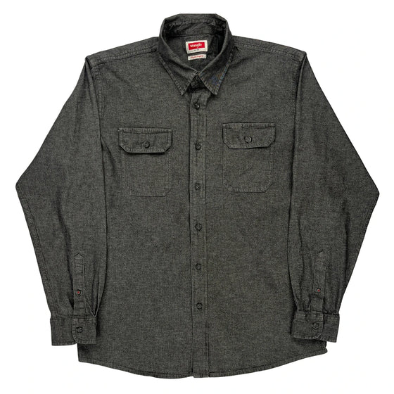 Wrangler Shirt - Large Grey Cotton Blend