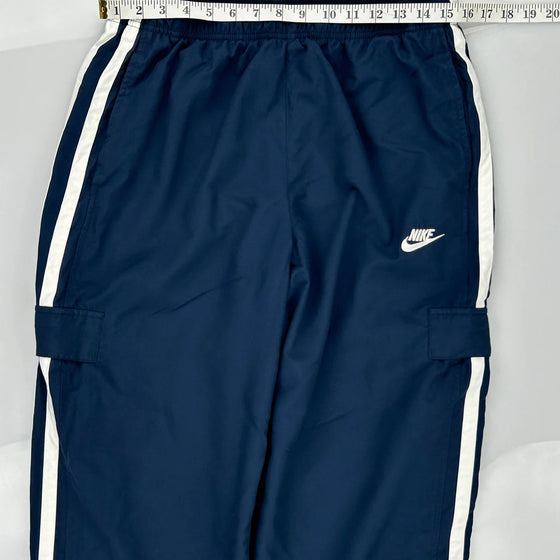 Nike Wide Leg Tracksuit - Large Navy Polyester