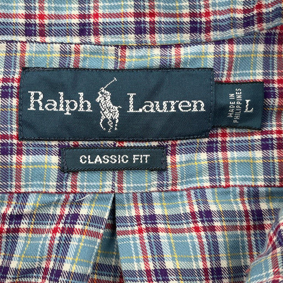 Ralph Lauren Checked Short Sleeve Shirt - Large Multicoloured Cotton