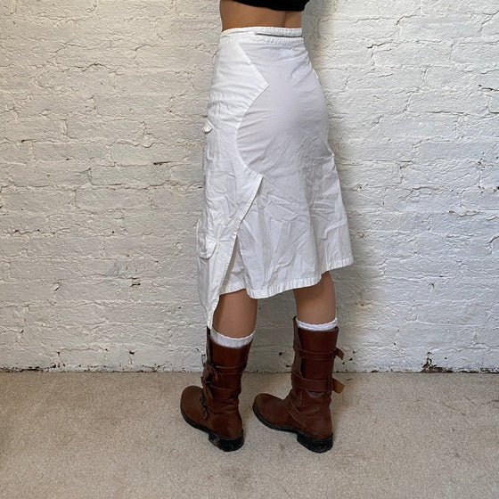 Vintage white Weekend By Max Mara Cargo Skirt - womens small