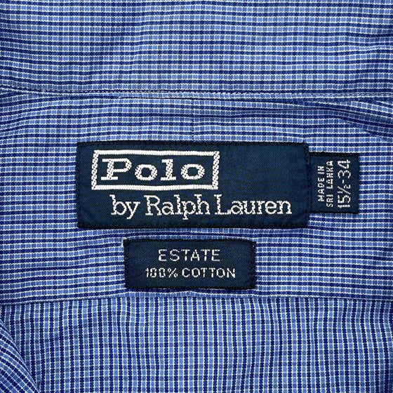 Estate Ralph Lauren Collared Shirt - Medium Blue Cotton