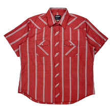  Cowboy Cut Wrangler Collared Short Sleeve Shirt - 2XL Red Cotton