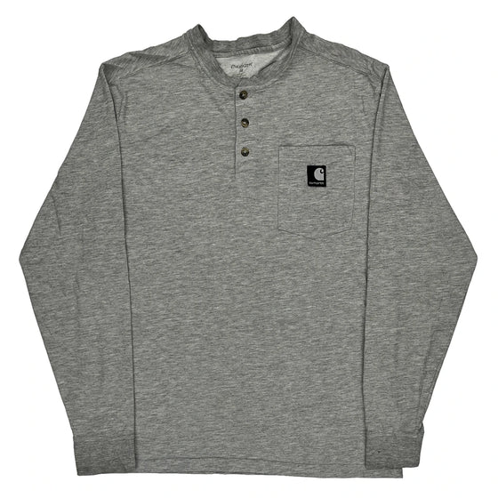 Carhartt Long Sleeve T-Shirt - Medium Grey Cotton Blend