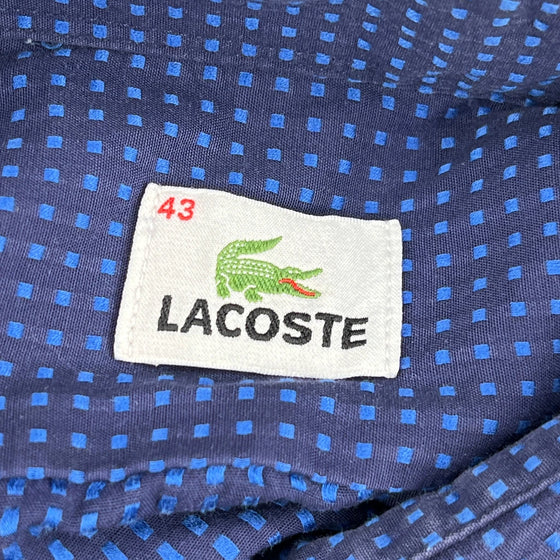 Lacoste Patterned Shirt - Large Blue Cotton