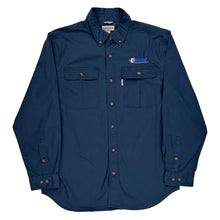  Secom Logo Carhartt Collared Shirt - Large Blue Cotton Blend