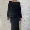 Vintage black Sisley Crochet Top - womens x-large