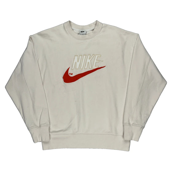 Nike Graphic Sweatshirt - Large White Cotton