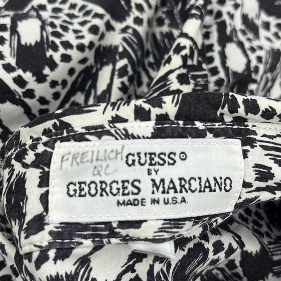 Guess Patterned Shirt - 3XL Black & White Cotton