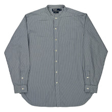  Ralph Lauren Collarless Shirt - Medium Blue Cotton