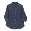 Fred Perry Shirt - Large Blue Linen